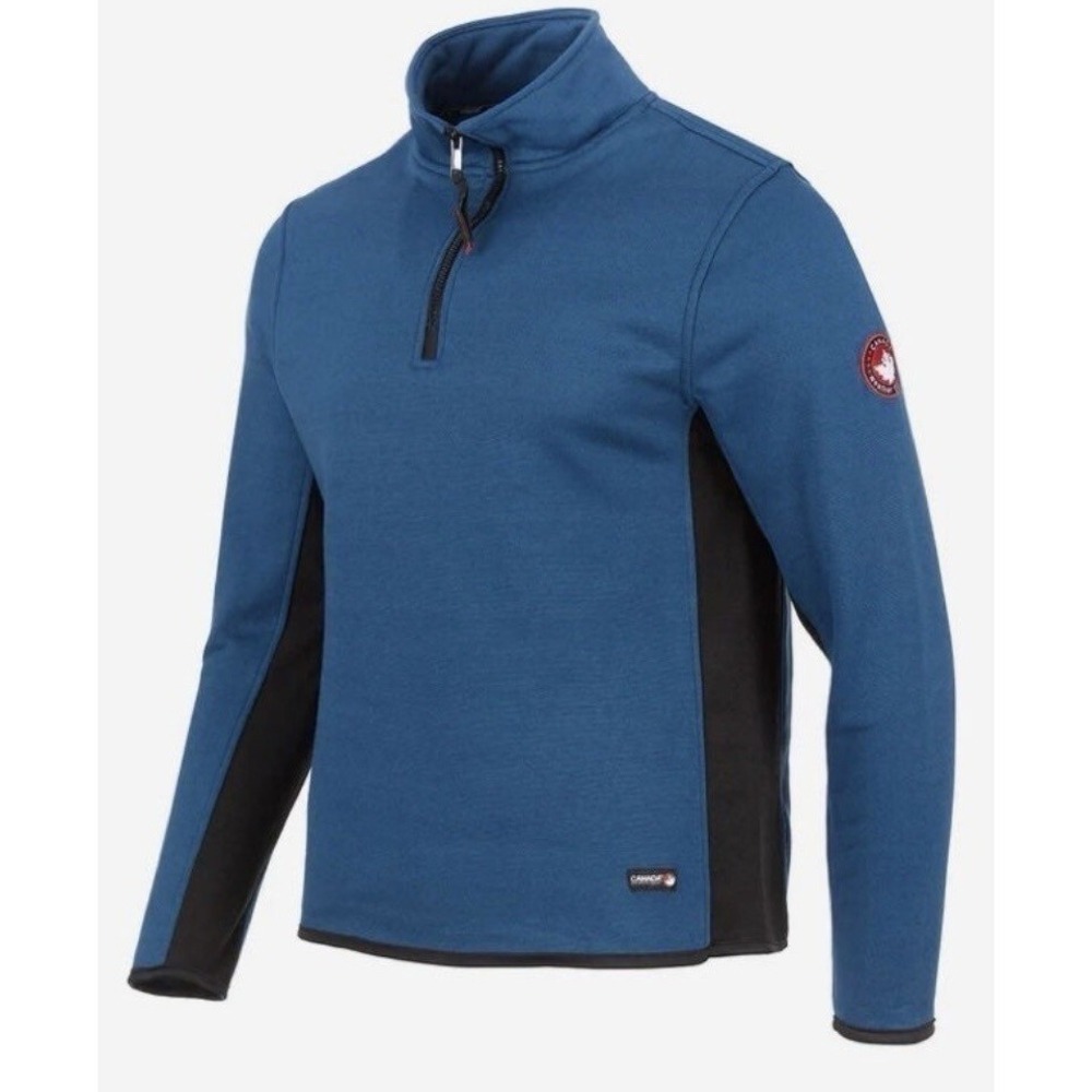 NWT MENS Canada Weathergear BLUE Black 1/4 Zip Pullover Mock Neck Heritage XXL - Picture 1 of 9
